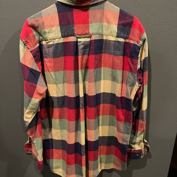 Orvis Red and Green Plaid Button Down Flannel Shirt - Picture 3 of 4